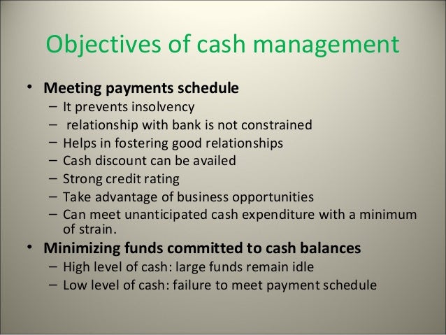 importance of cash management cash management process